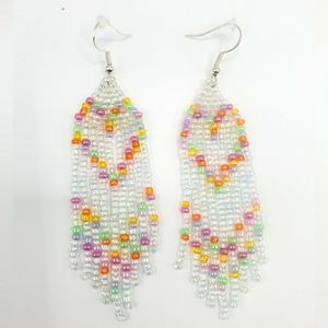 Valentine's Colorful Heart Handmade Earrings Easter Style